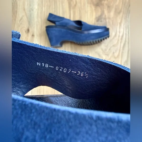 Pedro Garcia Navy Suede Slingback Platform Sandals EU 36.5 - Picture 4 of 6